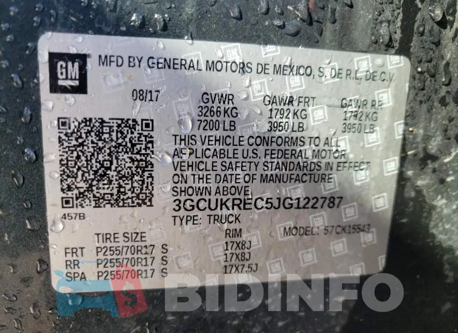 3GCUKREC5JG122787 Photo# 13