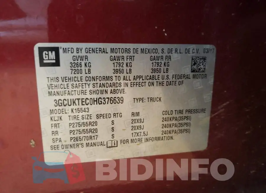 3GCUKTEC0HG376639 Photo# 10