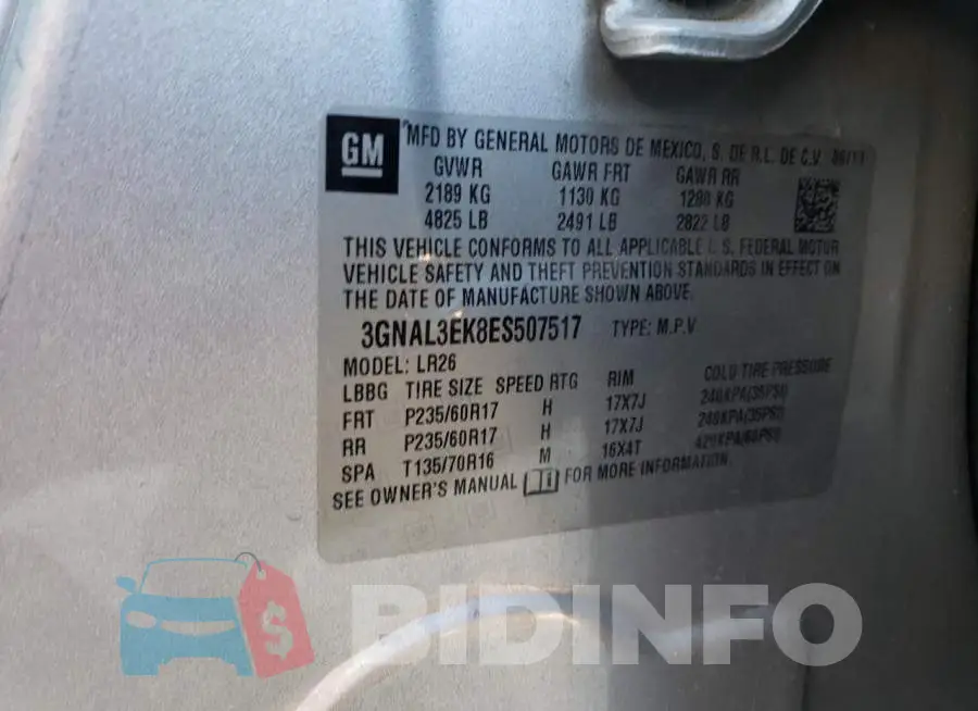 3GNAL3EK8ES507517 Photo# 12
