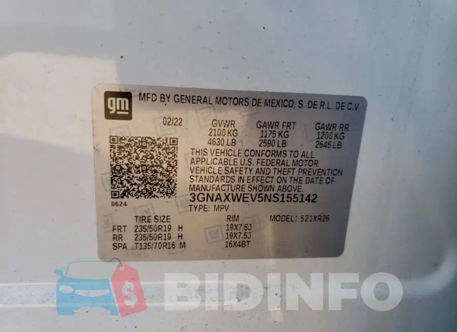 3GNAXWEV5NS155142 Photo# 13