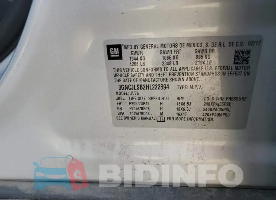 3GNCJLSB2HL222894 Photo# 14