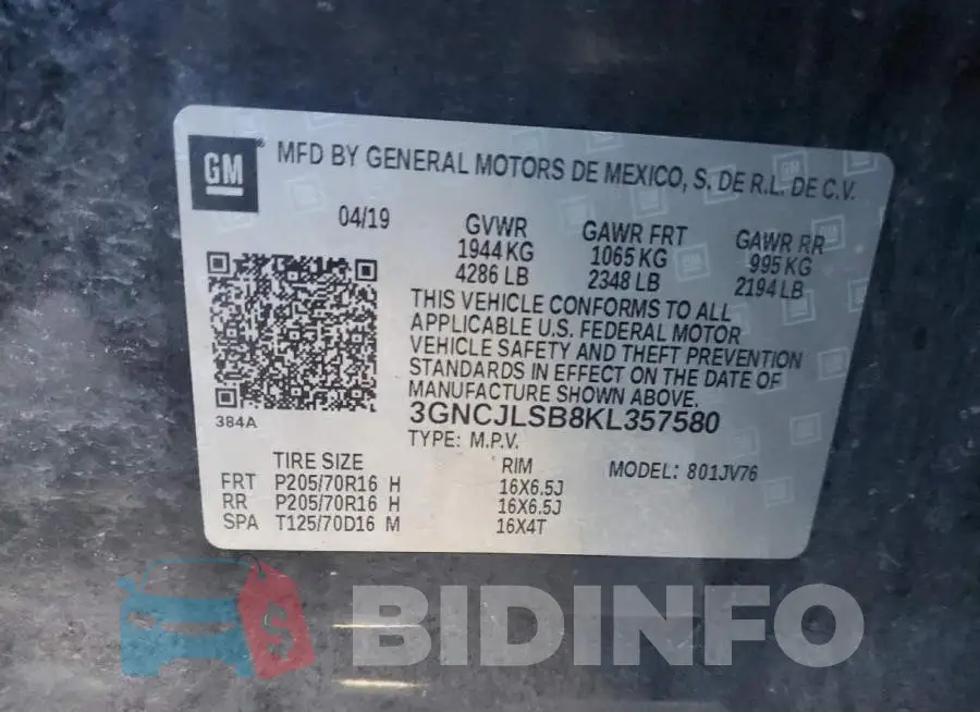 3GNCJLSB8KL357580 Photo# 12