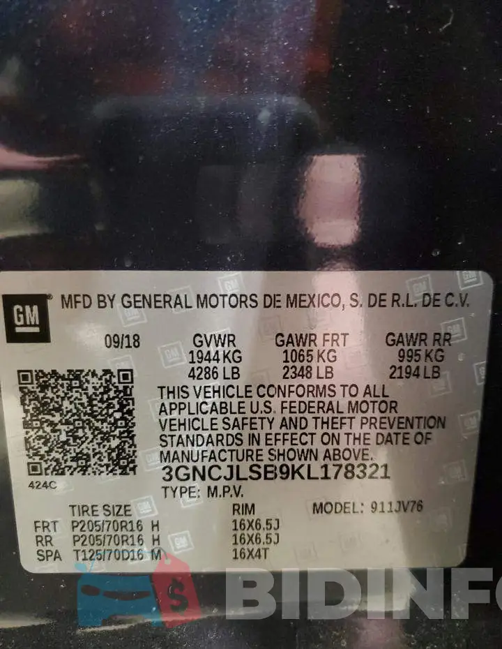 3GNCJLSB9KL178321 Photo# 13