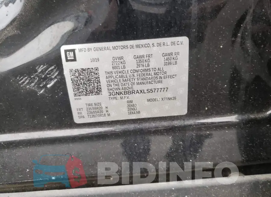 3GNKBBRAXLS577777 Photo# 10