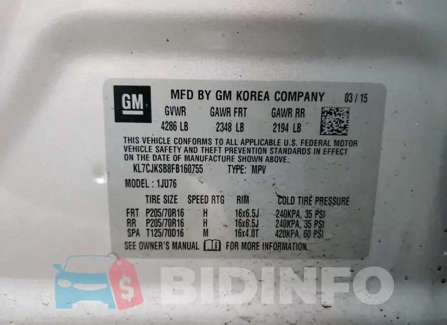 KL7CJKSB8FB160755 Photo# 13