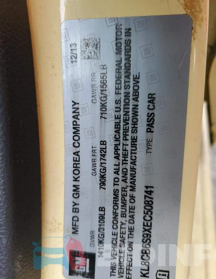 KL8CB6S9XEC508741 Photo# 12