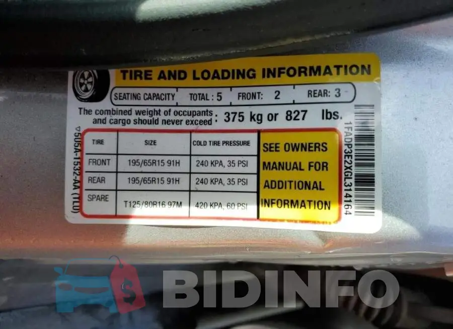 1FADP3E2XGL314164 Photo# 13