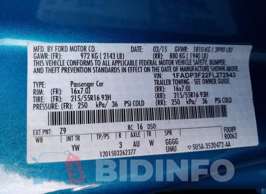 1FADP3F22FL272943 Photo# 13