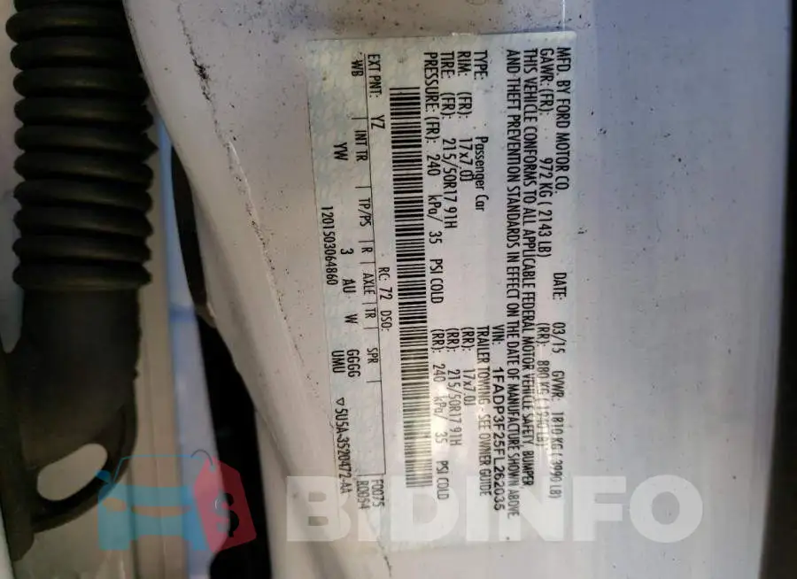 1FADP3F25FL262035 Photo# 12