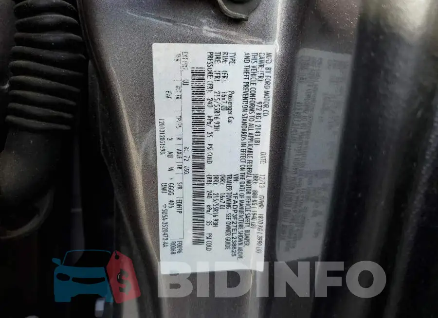 1FADP3F27EL238625 Photo# 12