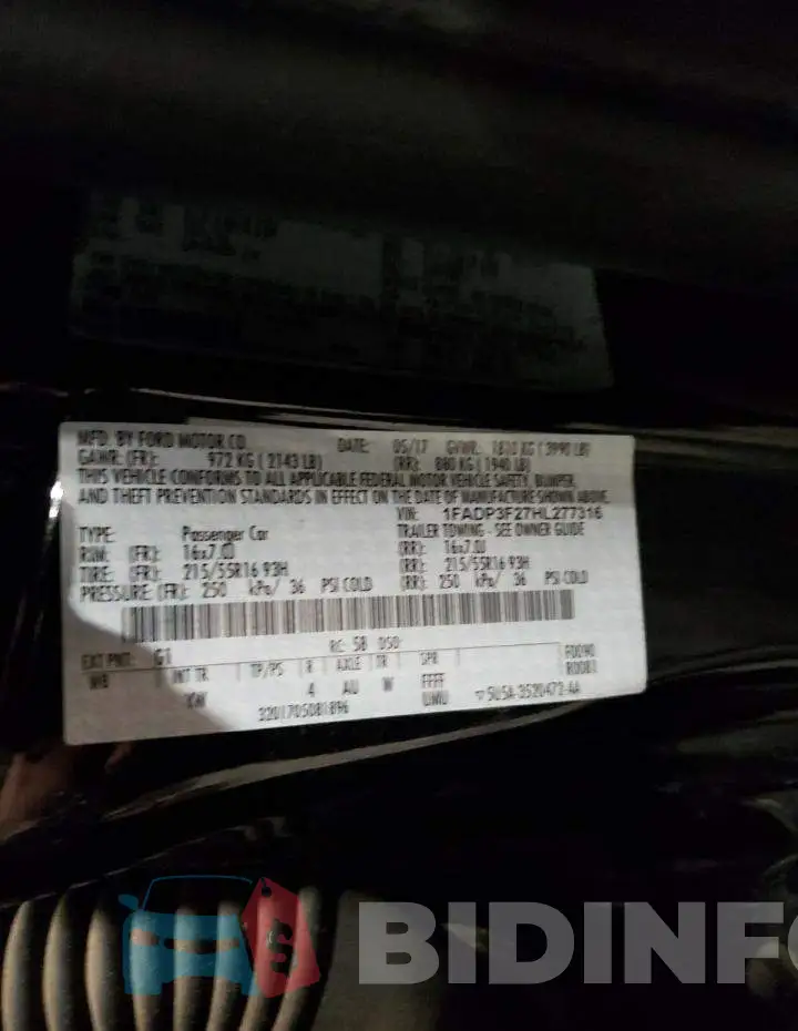 1FADP3F27HL277316 Photo# 12