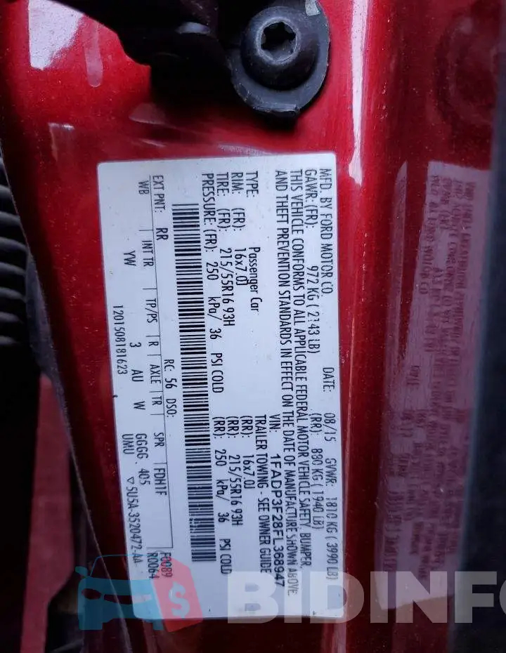 1FADP3F28FL368947 Photo# 12