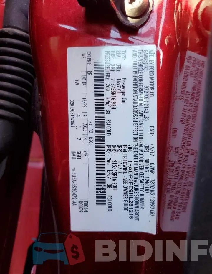 1FADP3FE9HL281216 Photo# 12