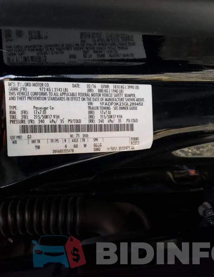 1FADP3K23GL289452 Photo# 12