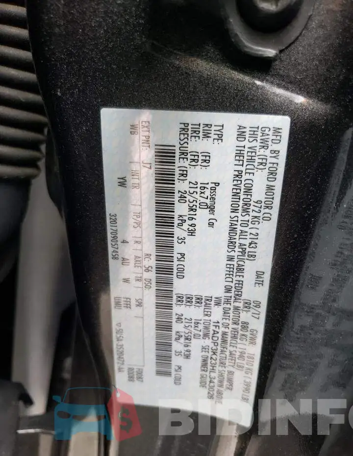1FADP3K23HL343026 Photo# 10