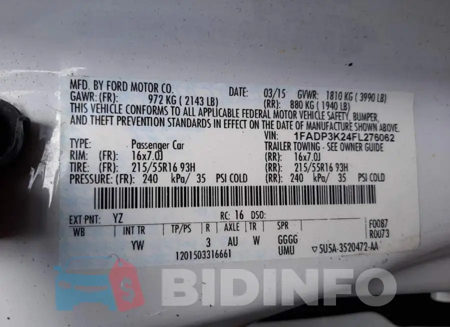 1FADP3K24FL276062 Photo# 12