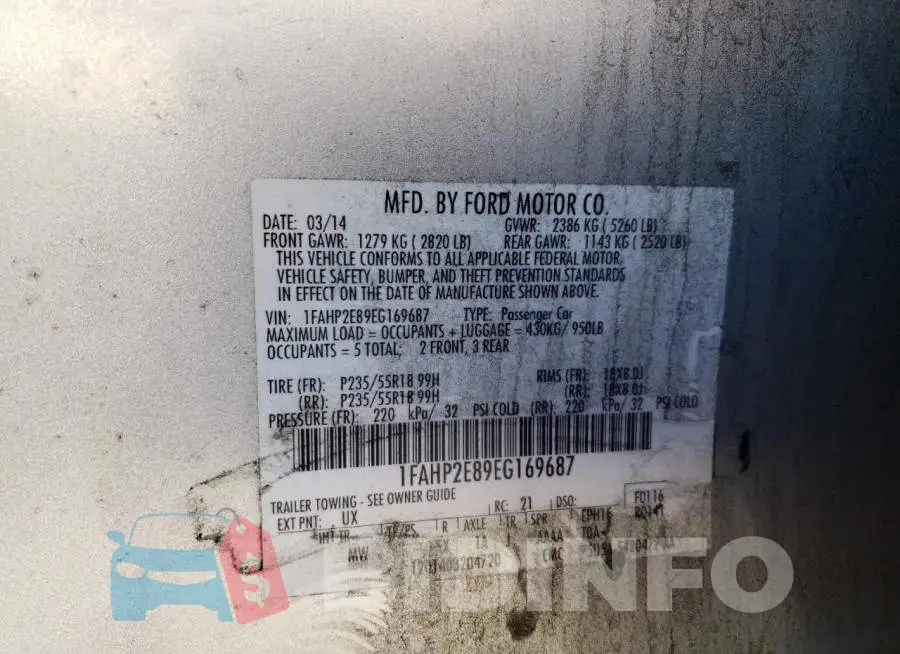 1FAHP2E89EG169687 Photo# 12