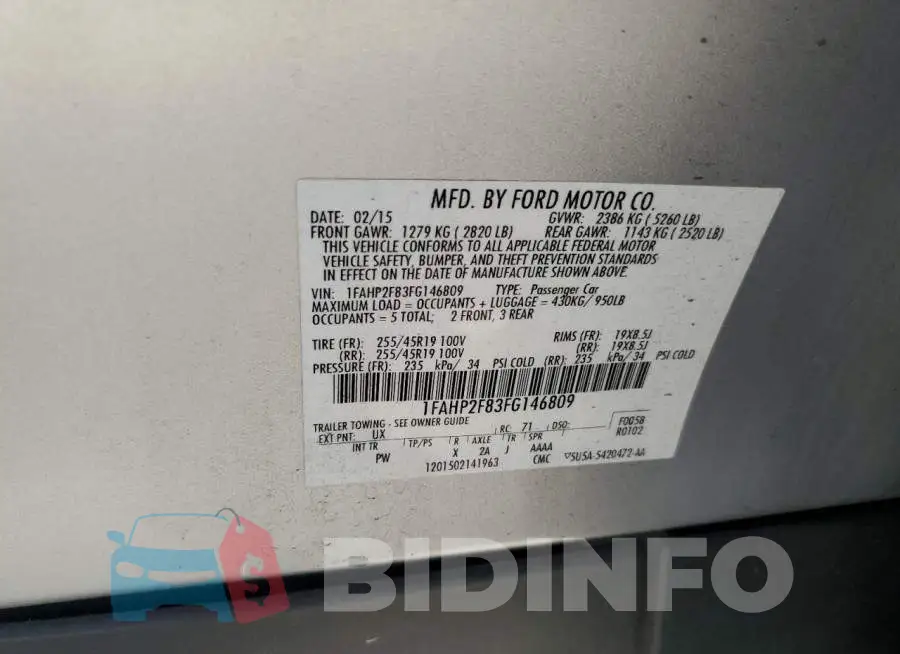 1FAHP2F83FG146809 Photo# 12
