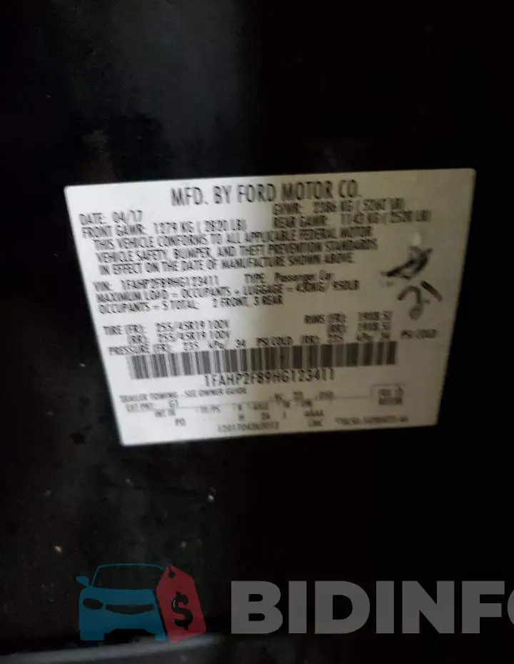 1FAHP2F89HG123411 Photo# 12