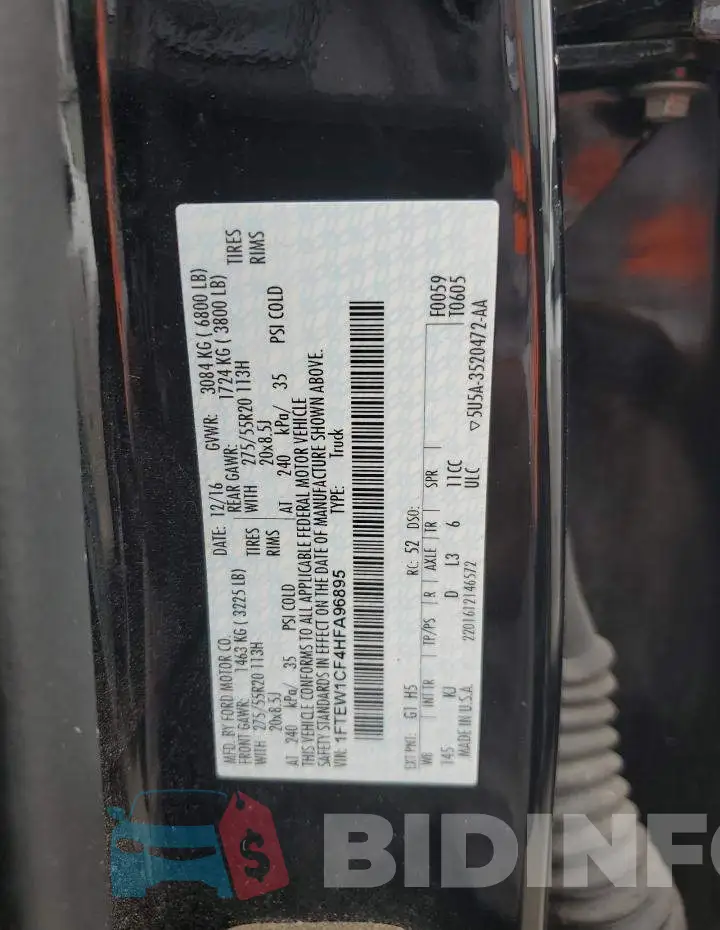 1FTEW1CF4HFA96895 Photo# 13