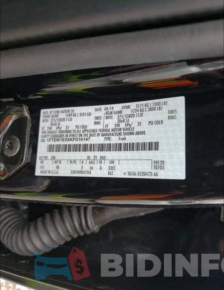 1FTEW1E5XKFD16147 Photo# 10