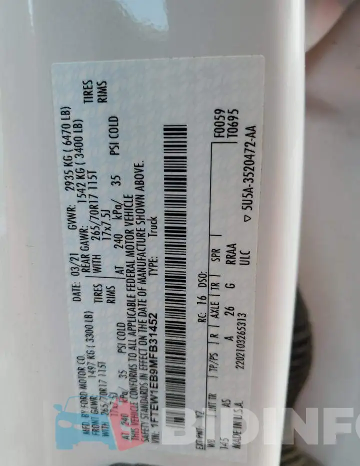 1FTEW1EB9MFB31452 Photo# 12
