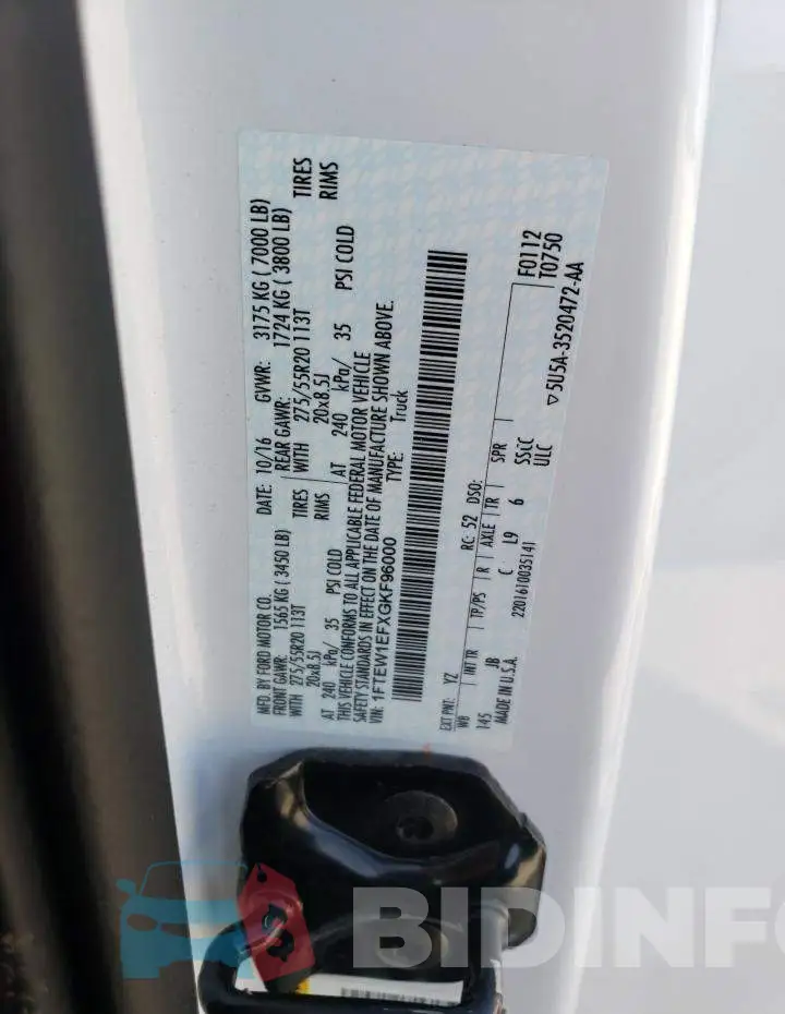 1FTEW1EFXGKF96000 Photo# 13