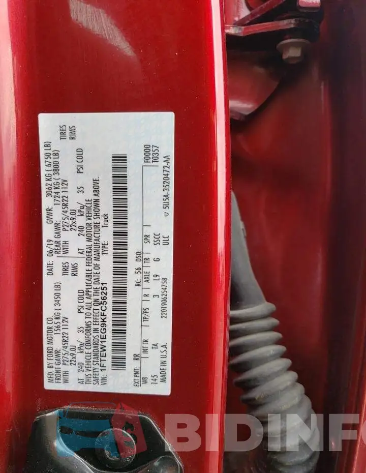 1FTEW1EG9KFC56251 Photo# 12