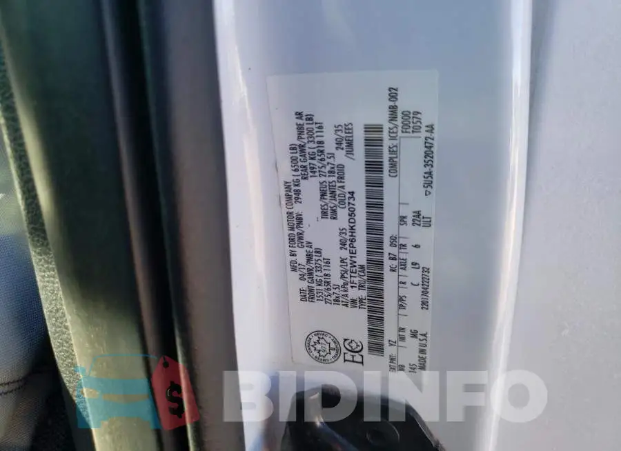 1FTEW1EP6HKD50734 Photo# 13