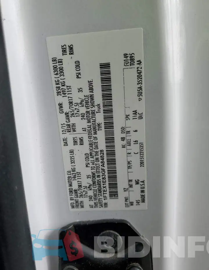 1FTEX1E83GFA84828 Photo# 13