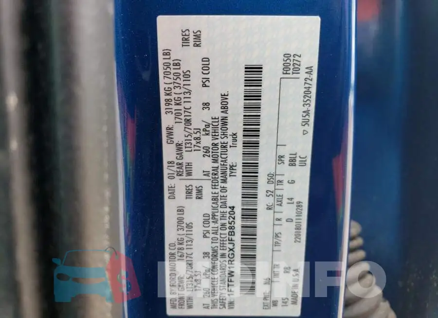 1FTFW1RGXJFB85204 Photo# 13