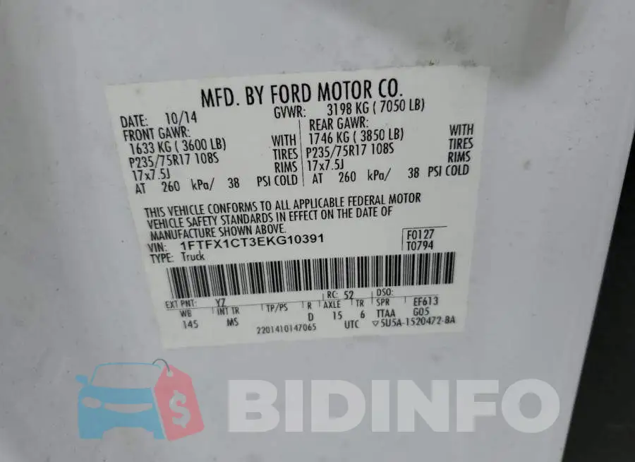 1FTFX1CT3EKG10391 Photo# 12