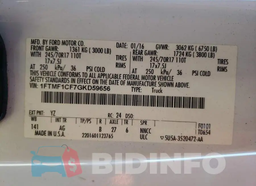 1FTMF1CF7GKD59656 Photo# 10