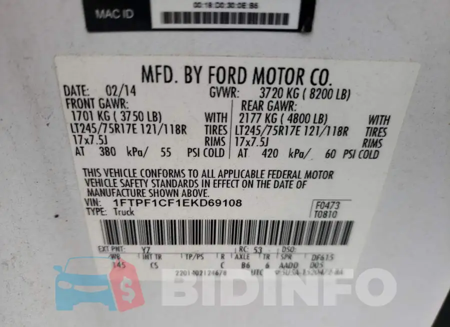 1FTPF1CF1EKD69108 Photo# 12