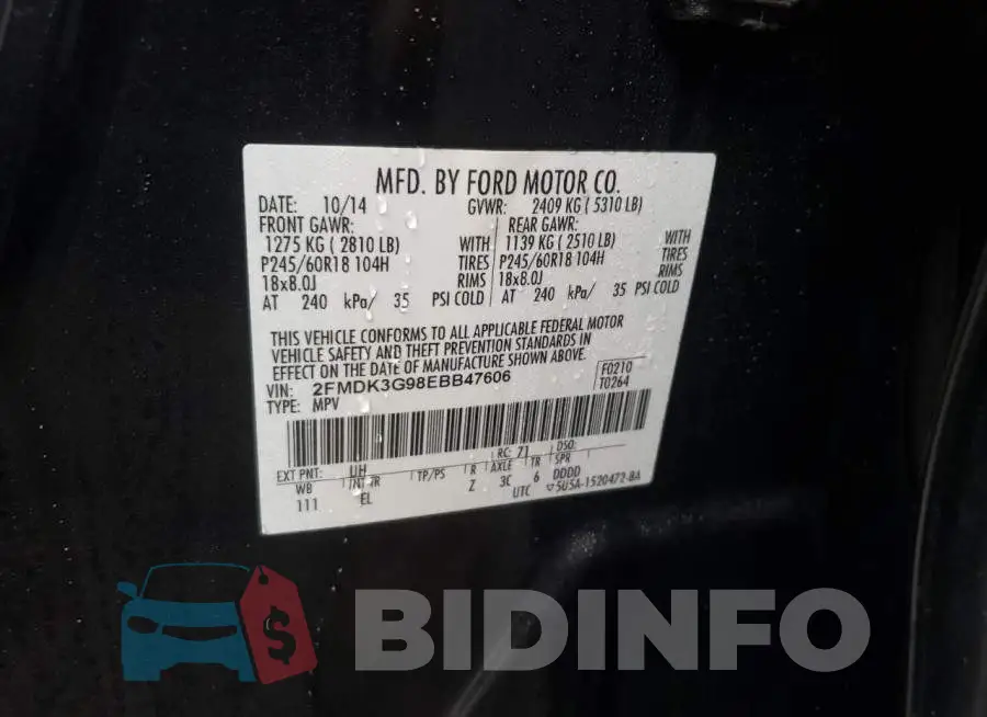 2FMDK3G98EBB47606 Photo# 13