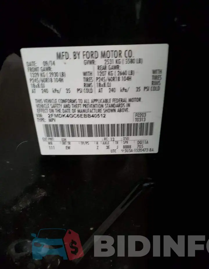 2FMDK4GC6EBB40512 Photo# 13