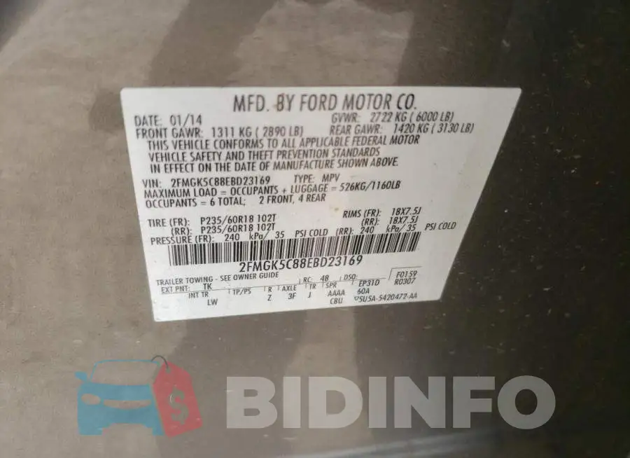 2FMGK5C88EBD23169 Photo# 13