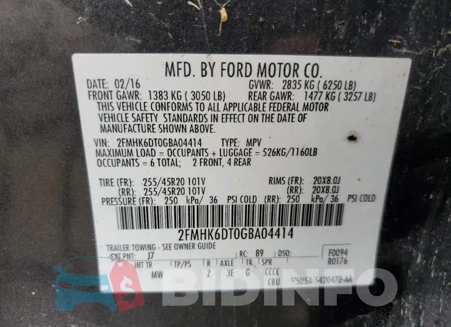 2FMHK6DT0GBA04414 Photo# 10