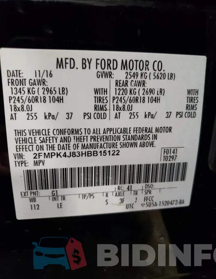 2FMPK4J83HBB15122 Photo# 12