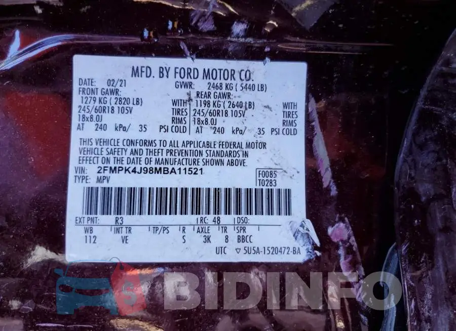 2FMPK4J98MBA11521 Photo# 13