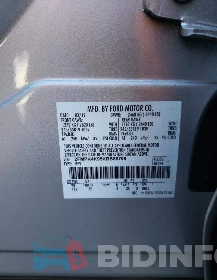 2FMPK4K95KBB88796 Photo# 13