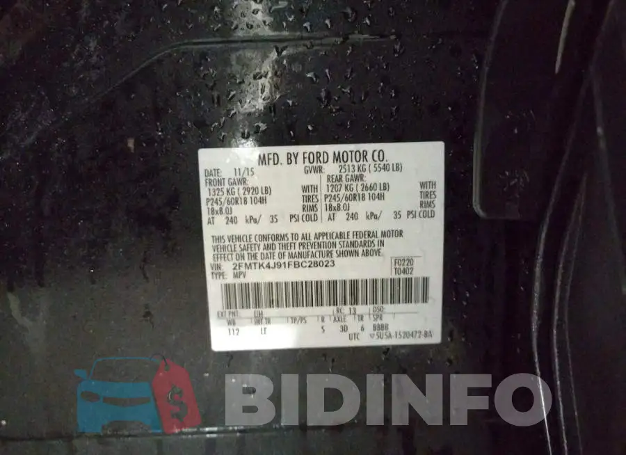 2FMTK4J91FBC28023 Photo# 13