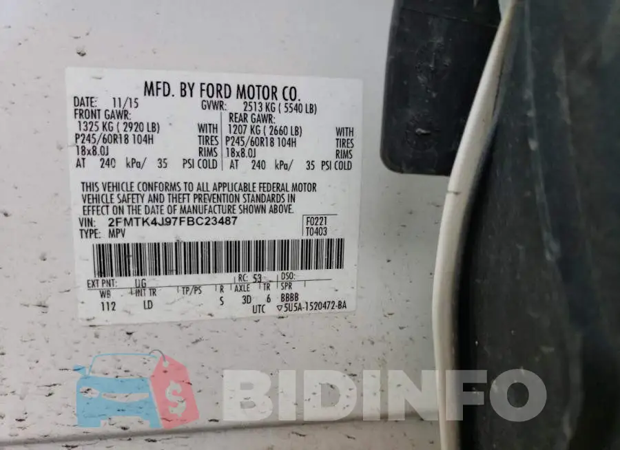2FMTK4J97FBC23487 Photo# 13