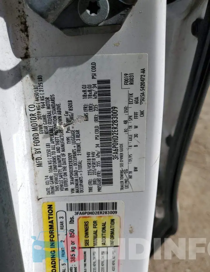 3FA6P0HD2ER283009 Photo# 12