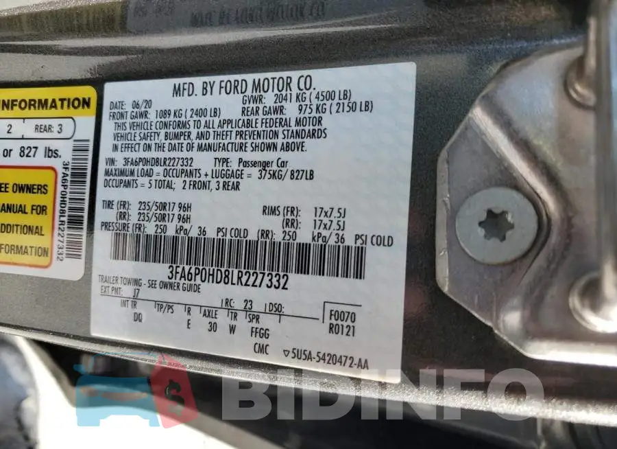3FA6P0HD8LR227332 Photo# 12