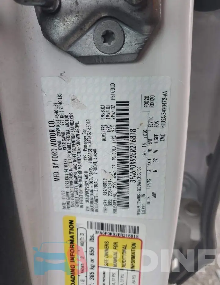 3FA6P0K92ER216818 Photo# 12
