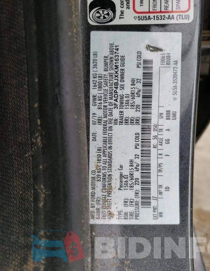 3FADP4BJXKM163741 Photo# 12