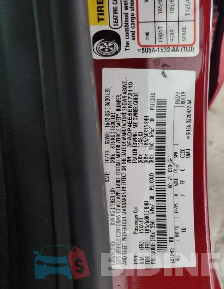 3FADP4EE5EM172110 Photo# 12