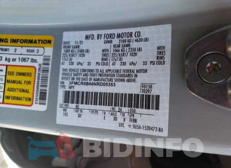 3FMCR9B66NRD05353 Photo# 12