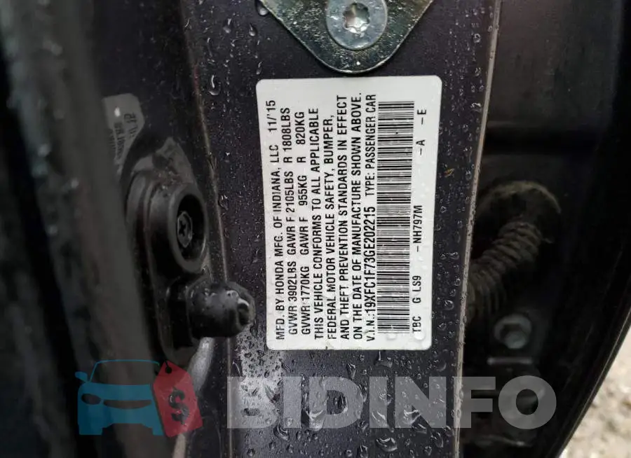 19XFC1F73GE202215 Photo# 12